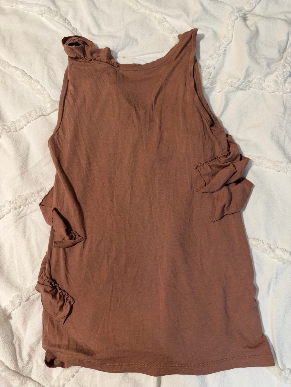 Ann Taylor LOFT Mauve Ruffle Detail Tank Top XS - Picture 4 of 5